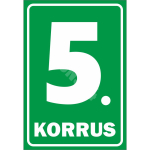 M&auml;rk Korruse numeratsioon - 5. korrus V&auml;rvus Roheline M&auml;rgi alus Plastik (vahustatud PVC 2 mm) M&auml;rgi t&uuml;&uuml;p luminestsentsm&auml;rk M&auml;rgi suurus 220 x 320 mm Viipeteksti keel Eesti