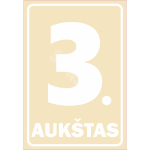 M&auml;rk Korruse numeratsioon - 3. korrus V&auml;rvus Beež M&auml;rgi alus Kleebis M&auml;rgi t&uuml;&uuml;p luminestsentsm&auml;rk M&auml;rgi suurus 220 x 320 mm Viipeteksti keel Leedu