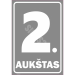 M&auml;rk Korruse numeratsioon - 2. korrus V&auml;rvus Hall M&auml;rgi alus Kleebis M&auml;rgi t&uuml;&uuml;p &uuml;hine m&auml;rk M&auml;rgi suurus 220 x 320 mm Viipeteksti keel Leedu