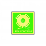 IMO m&auml;rk LIFEBUOY WITH LINE M&auml;rgi alus Kleebis M&auml;rgi t&uuml;&uuml;p luminestsentsm&auml;rk M&auml;rgi suurus 150x150 mm