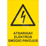 Luminestsentsm&auml;rk Ettevaatust! Elektrioht M&auml;rgi alus Kleebis M&auml;rgi t&uuml;&uuml;p &uuml;hine m&auml;rk M&auml;rgi suurus 150x220 mm (koos tekstiga) Viipeteksti keel Leedu