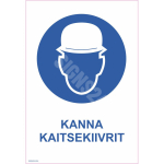 M&auml;rk Kanna kaitsekiivrit M&auml;rgi alus Plastik (vahustatud PVC 2 mm) M&auml;rgi t&uuml;&uuml;p &uuml;hine m&auml;rk M&auml;rgi suurus 150x220 mm (koos tekstiga) Viipeteksti keel Eesti