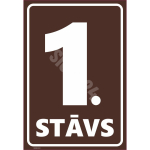 M&auml;rk Korruse numeratsioon - 1. korrus V&auml;rvus Pruun M&auml;rgi alus Plastik (vahustatud PVC 2 mm) M&auml;rgi t&uuml;&uuml;p &uuml;hine m&auml;rk M&auml;rgi suurus 220 x 320 mm Viipeteksti keel L&auml;tlane