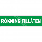 M&auml;rk Suitsetamine lubatud M&auml;rgi alus Kleebis M&auml;rgi t&uuml;&uuml;p &uuml;hine m&auml;rk M&auml;rgi suurus 50 x 200 mm Viipeteksti keel Rootsi