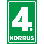M&auml;rk Korruse numeratsioon - 4. korrus V&auml;rvus Roheline M&auml;rgi alus Alumiinium (neobond 2 mm) M&auml;rgi t&uuml;&uuml;p luminestsentsm&auml;rk M&auml;rgi suurus 220 x 320 mm Viipeteksti keel Eesti