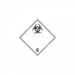 ADR m&auml;rk Nakkusohtlikud ained klass 6 / Infectious substances class 6 M&auml;rgi alus Kleebis M&auml;rgi t&uuml;&uuml;p &uuml;hine m&auml;rk M&auml;rgi suurus 100x100 mm