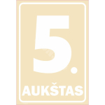 M&auml;rk Korruse numeratsioon - 5. korrus V&auml;rvus Beež M&auml;rgi alus Alumiinium (neobond 2 mm) M&auml;rgi t&uuml;&uuml;p luminestsentsm&auml;rk M&auml;rgi suurus 220 x 320 mm Viipeteksti keel Leedu