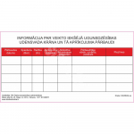 Kleebis Teave sisemise tulet&otilde;rjeh&uuml;drandi ja selle seadmete kontrollimise kohta M&auml;rgi alus Kleebis M&auml;rgi t&uuml;&uuml;p &uuml;hine m&auml;rk M&auml;rgi suurus 160 x 84 mm Viipeteksti keel L&auml;tlane