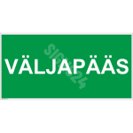 M&auml;rk V&Auml;LJAP&Auml;&Auml;S M&auml;rgi alus Kleebis M&auml;rgi t&uuml;&uuml;p &uuml;hine m&auml;rk M&auml;rgi suurus 300 x 600 mm Viipeteksti keel Eesti