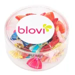 Blovi lipsud 25 tk - v&auml;rvilised lipsud koertele, lille ja kuldse niidiga, kummipaelal