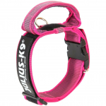 Julius K9 V&auml;rviline ja Hall Kaelarihm K&auml;epidemega - koera kaelarihm k&auml;epideme ja turvalukuga