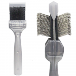 ActiVet Pro Brush Coat Grabber - tugev, kahepoolne, paindlik hari aluskarva kiireks eemaldamiseks, pikkade ja tihedate karvadega t&otilde;ugudele - hall