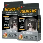 Julius - K9 H&uuml;poallergeenne Lambaliha ja Riis Senior - h&uuml;poallergeenne koeratoit eakatele, lambaliha riisiga