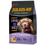 Julius - K9 H&uuml;poallergeenne Lambaliha ja Riis kutsikatele ja noortele koertele - h&uuml;poallergeenne toit kutsikatele, lambaliha riisiga