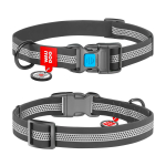 Waudog Veekindel Helkurkaelarihm QR-koodiga Hall - veekindel kaelarihm koertele, QR-m&auml;rgi ja helkurteibiga