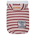 Mugav koerakapuutsiga pusa, triibuline kapuutsiga, valge - triibud