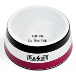 Dashi triibuline lilla ja must kauss - melamiinist kauss koertele ja kassidele