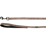 Flamingo rihm Delu Taupe - koera rihm &ouml;koloogilisest nahast, polsterdatud k&auml;epide, 130 cm