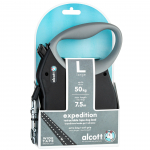 Alcott Expedition automaatne jalutusrihm 7,5m must - pikk automaatne jalutusrihm koertele, must