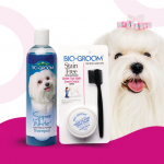 Bio - Groom Stain Free 20g + Super Shampoo - karvahoolduskomplekt, &scaron;ampoon + pasta pisaralaikude eemaldamiseks