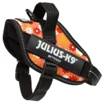 Julius - K9 IDC Powerharness Lilled - k&otilde;rge kvaliteediga rakmed koertele, lillemustriga - Mini - Mini