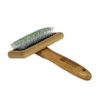 Bamboo Groom Pehme Slicker Hari - bambusest slicker hari turvaliste piidega, keskmistele koertele ja kassidele