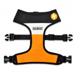 Dashi Triibud Oranž & Must Neo V&otilde;rkkest - t&otilde;mbamisvastane, p&ouml;&ouml;ratav neopreenist koerte rakmed, triibulised