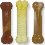Nylabone Extreme Dura Chew kolmikpakend - kolmest n&auml;rimism&auml;nguasjast koosnev komplekt v&auml;ikestele koertele, kana, mais ja vanill