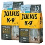 Julius K - 9 Metssea & Marjad T&auml;iskasvanud - teraviljavaba koeratoit, metssiga ja marjad