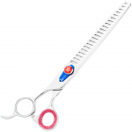 Kenchii Five Star Offset Left Chunkers - grooming thinning shears for left-handed users, 21 teeth