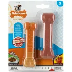 Nylabone Extreme Puppy kaksikpakend - n&auml;rimism&auml;nguasjad kutsikatele, k&ouml;&ouml;givilja- ja peekonihautise maitsega