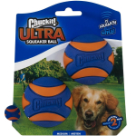 Chuckit! Ultra Squeaker Ball M (6,4 cm) - p&otilde;rkav koerapall piiksuga - 2 tk