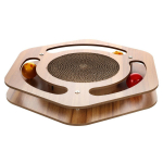 Flamingo Kassi Kraapimisnurk - m&auml;nguasi kassidele, millel on papist kraapimispost, pallid ja kassim&uuml;nt, kuusnurkne kuju