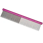 Madan Professional Mini Light Face Comb - professional and lightweight mini comb with an aluminum handle and mixed tooth spacing - Color: Fuchsia
