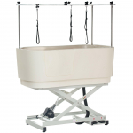 Blovi Elektriline Koeravann - vastupidav hooldusvann elektrilise t&otilde;stuki ja kahepoolse k&auml;sivarrega, valge - ekru