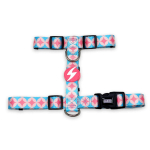 Dashi Coral Back Rakmed - reguleeritav kaitserakmed koertele, mustriga roosade ringidega