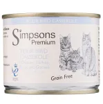 Simpsons Premium Cat Four Bird Casserole - grain-free wet food for cats, chicken, turkey, duck, and goose