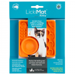 LickiMat Kitty - aeglase s&ouml;&ouml;tmise matt kassipoegadele ja t&auml;iskasvanud kassidele, sisseehitatud kausiga