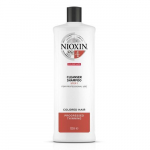 Nioxin System 4 Shampoo Cleanser on puhastav &scaron;ampoon peenikestele, v&auml;rvitud ja oluliselt h&otilde;renevatele juustele. 1000ml