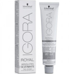 Schwarzkopf Professional Igora Royal SilverWhite Permanent White Refining Color Creme - poolp&uuml;siv v&auml;rv valgete juuste heledamaks muutmiseks. 60ml Gray-Lilac
