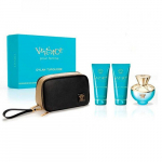 Versace Dylan Turquoise pour Femme kinkekomplekt EDT 100 ml, kehakreem 100 ml, du&scaron;igeel 100 ml ja kosmeetika 100 ml + 100 ml + 100 ml +  ir Kosmetinė