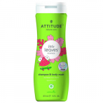 Attitude &bdquo;Little Leaves&ldquo; vaiki&scaron;kas kūno muilas ir &scaron;ampūnas (2 viename) su arbūzo ir kokoso kvapu 473 ml Default Title