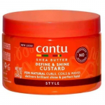 Cantu Taukmedžio sviesto &bdquo;Define & Shine Custard&ldquo; formavimo kremas banguotiems ir garbanotiems plaukams suteikti blizgesio. 340ml