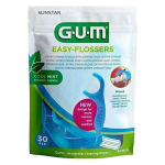 Mugavad hambaniidihoidjad GUM Easy Flossers Cool Mint E-vitamiini ja fluoriga, 30 tk