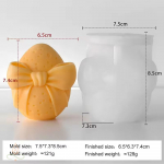 Silikoonvorm Lihav&otilde;ttemuna lipsuga, 65x74 mm