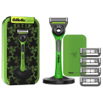 Gillette Labs Exfoliating Razor Razer Limited Edition, 5 Blade Refills, Travel Case