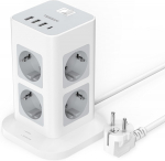TESSAN 8-Way 12in1 Multiple Socket White