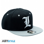 Death Note - Snapback Cap - Black & Grey - "L"