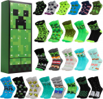 Minecraft Socks Advent Calendar 2025 with 24 Crew Socks (size 36-38)