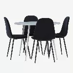 &Uuml;mar hall s&ouml;&ouml;gilaud Plaza ja 4 musta velvetkattega tooli Polar, GR24374